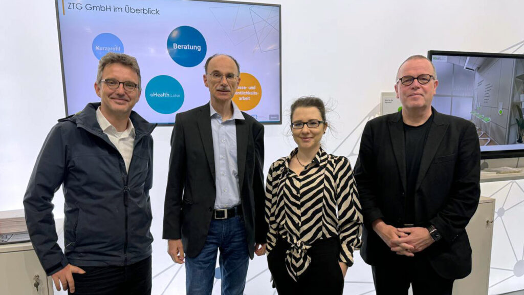 Austausch der am Innovationsfondsantrag „DM2go – Digitale Medizin als Disease Management 2go“ beteiligten Partner auf der DMEA 2024.